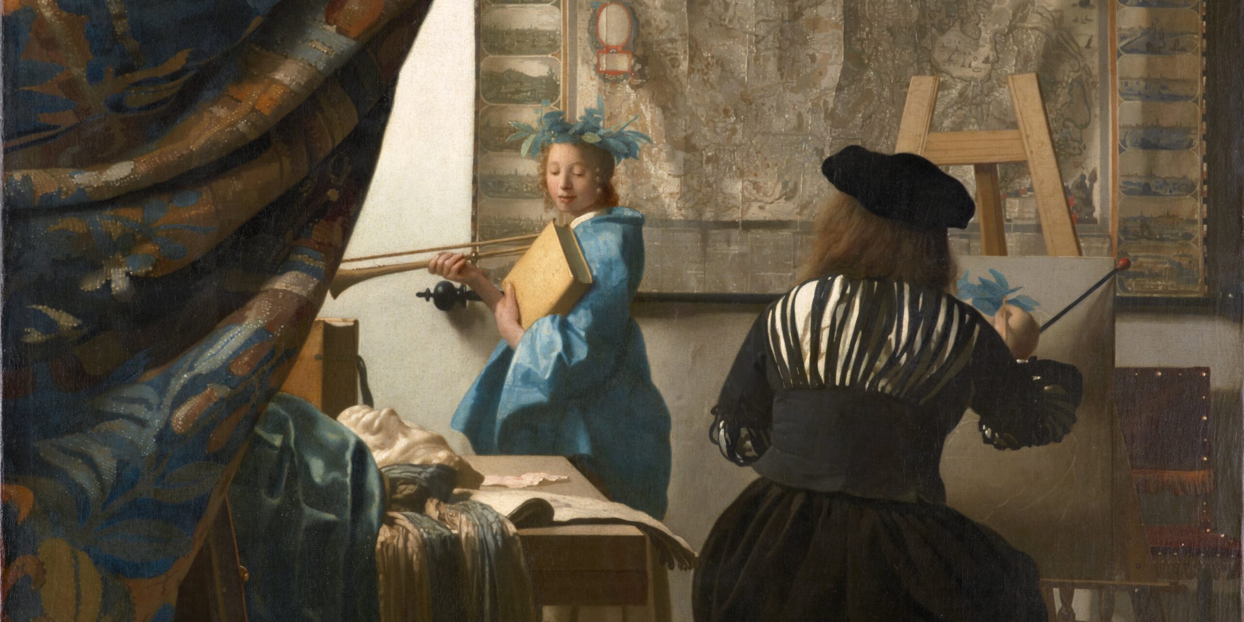 Dettaglio tratto dal dipinto "Allegoria della pittura" di Jan Vermeer