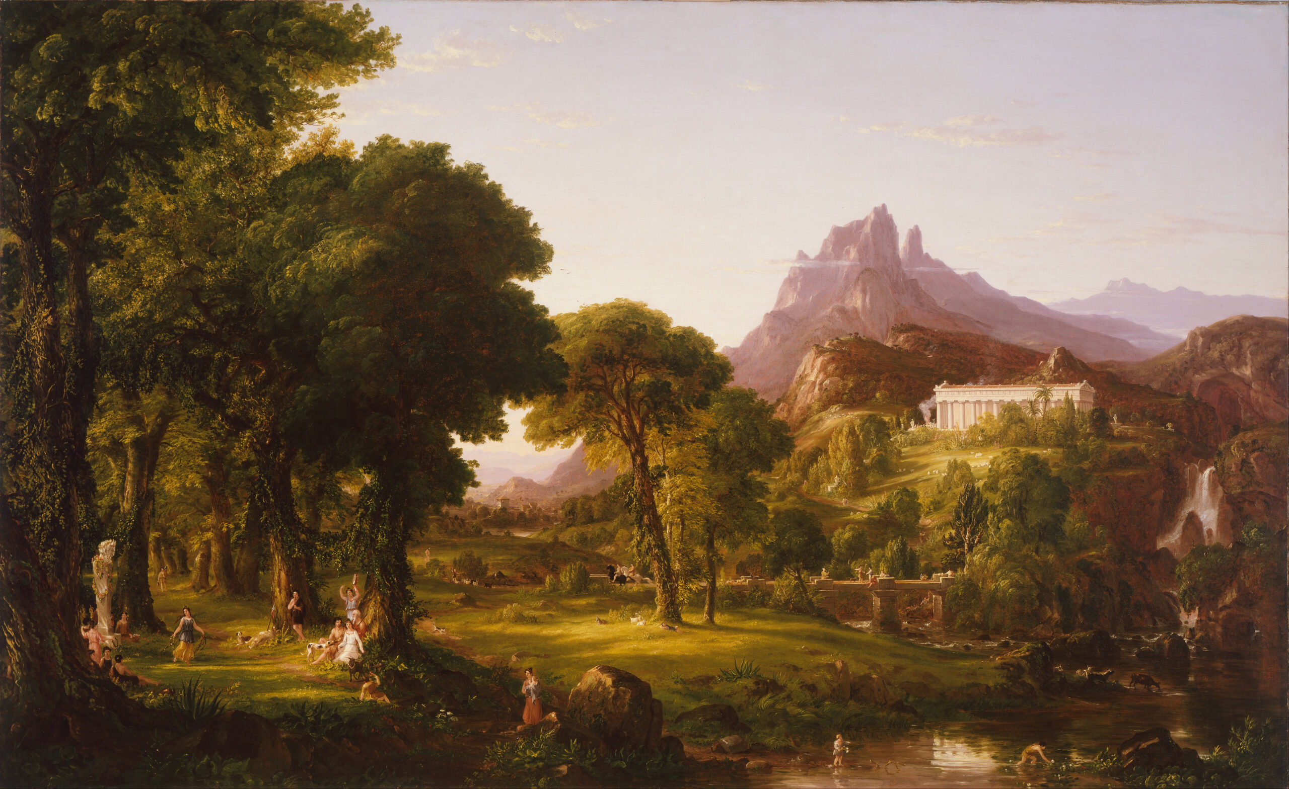 Dettaglio del dipinto "Dream of Arcadia" di Thomas Cole